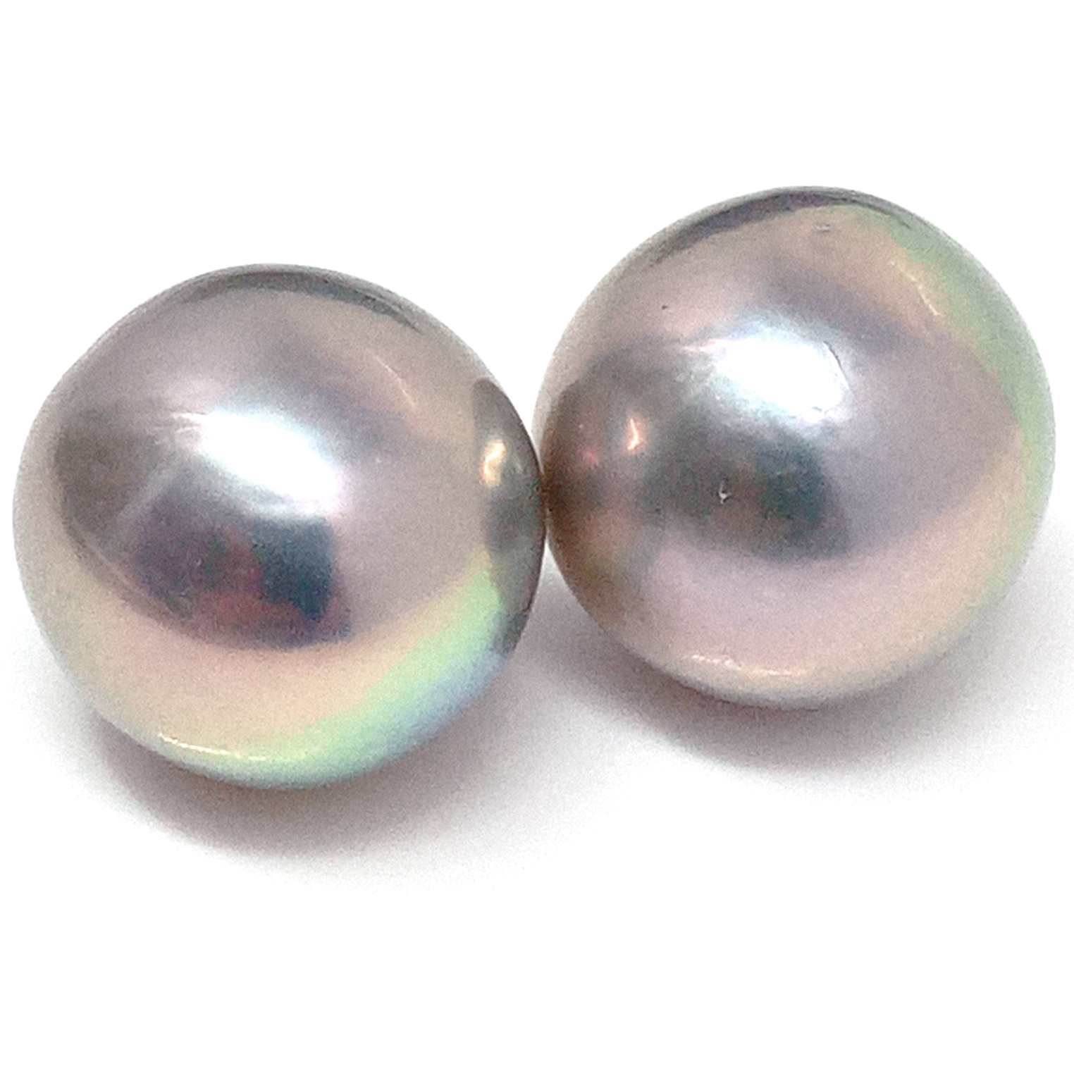 Pink and Green 13.2mm Edison Round Pair